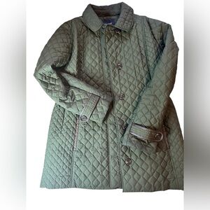 Women’s Lands' End Olive Green Quilted Jacket Size 10-12